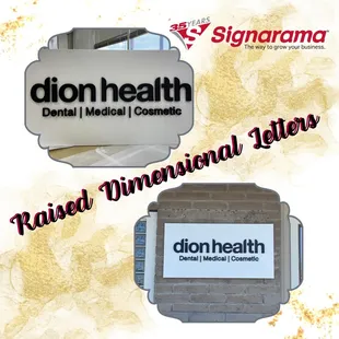 Raised dimensional letters