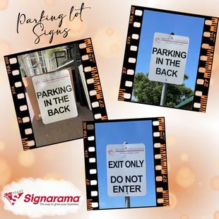 Parking lot signs