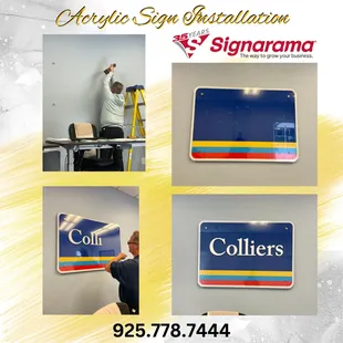 Installing acrylic sign with raised letters