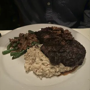 Ribeye w/ risotto and green beans