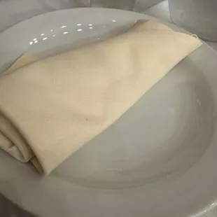 a napkin on a plate