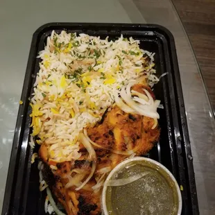 Chicken Tikka Quarter, in real it was fried half roasted Chicken Leg
