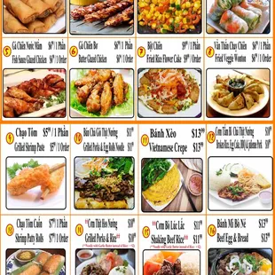 a variety of food items