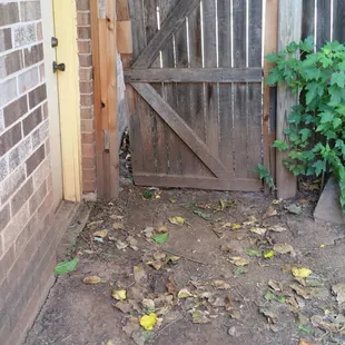 Damaged fence/gate. They'll never repair