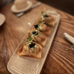 Fried oysters and caviar