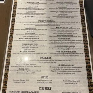 the menu