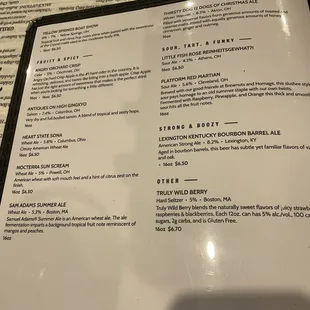 menu
