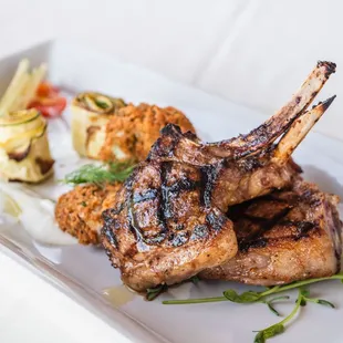 12oz Bone-in Ribeye with Welsh Cheddar and chive Duchess potato, oyster mushroom in sherry butter sauce, and green beans