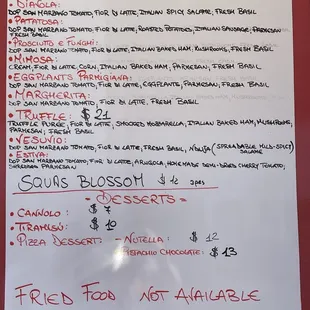 menu