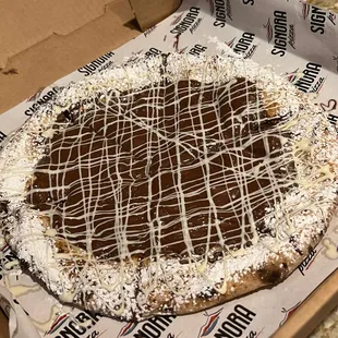 Dessert pizza ($12)