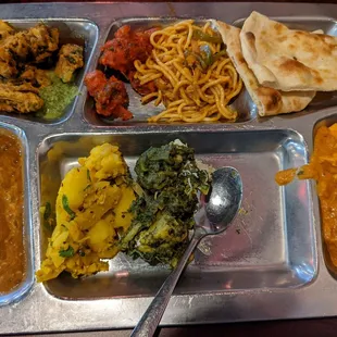 Vegetarian offerings from weekday lunch buffet
