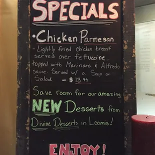 Daily specials