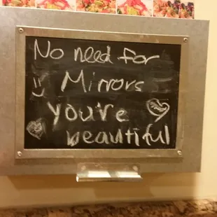 In the bathroom. Super sweet