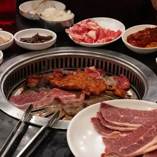 various dishes of food