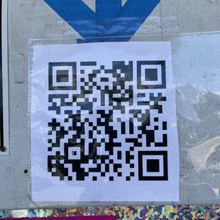 a qr code on a sticker