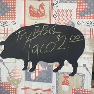 Our chalk board sign with our new item