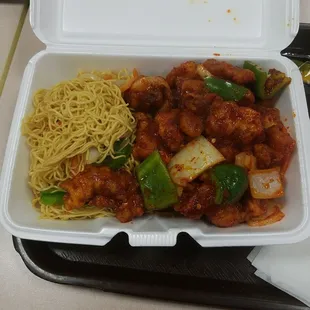 Spicy chicken with noodles