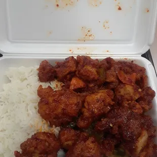 Spicy chicken with rice