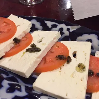 Sliced Feta Cheese and Tomatoes