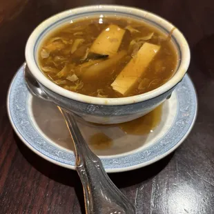 Hot and sour soup which came