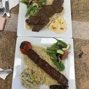 Gyro Plate with hummus Kobeda Kebab Plate with Baba Ganoush