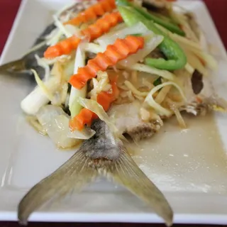 Whole Fish Ginger Mushroom Sauce