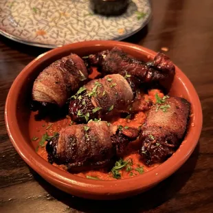 Manchego stuffed Dates wrapped with Bacon