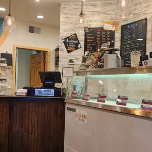 the counter and menus