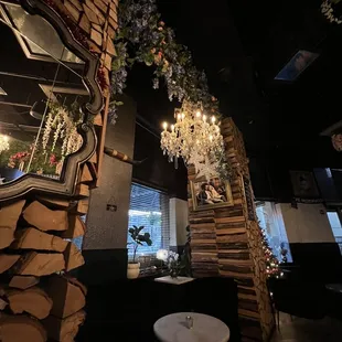 A table setting inside.