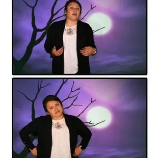 Our green screen...
One out of many to choose from.
We use professional lighting, and equipment,  so the results are amazing