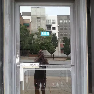 Front door.  You might miss it