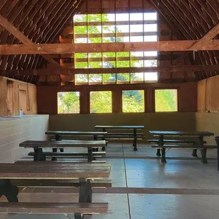 Inside barn
