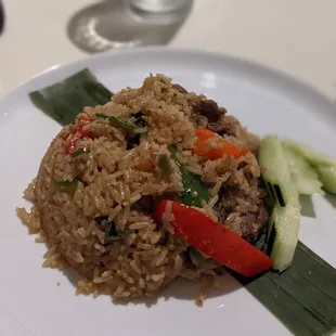 Spicy fried rice with beef