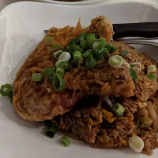 Prik Pao Fried Rice with Fried Chicken