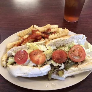 Cheese Steak and fries.