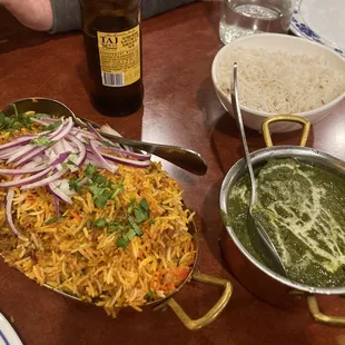 Palak Paneer, Lamb Birynai