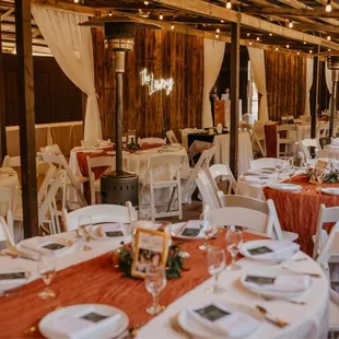 tables set for a wedding reception