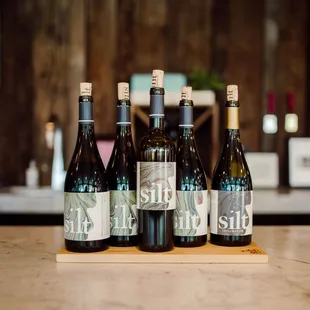 six bottles of silt wine