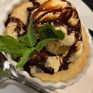 Cocada (coconut desert) topped with vanilla ice cream. Delicious!