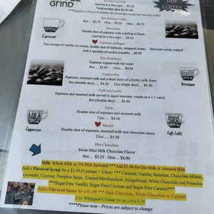 menu