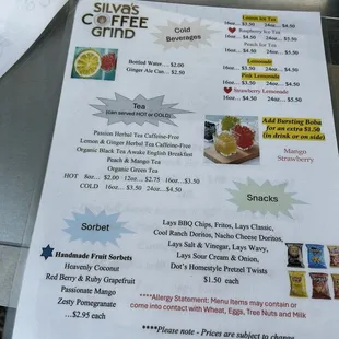 menu