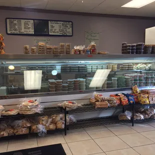 a display of baked goods