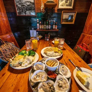 oysters on the half shell