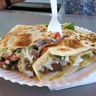Tongue quesadilla