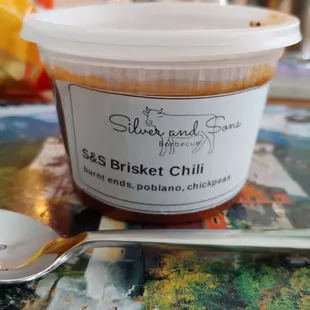 Chili comes frozen. Let it thaw and then serve. Worth the wait.