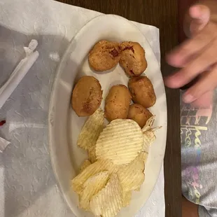 Corn dog bites on kids menu