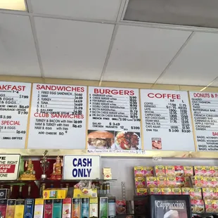 The menu