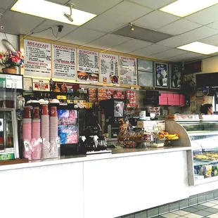 View of the order counter.