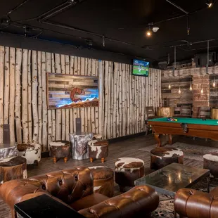 billiards, pool tables, and televisions