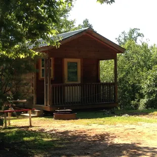 Deluxe cabin has bathroom, sleeps 4.